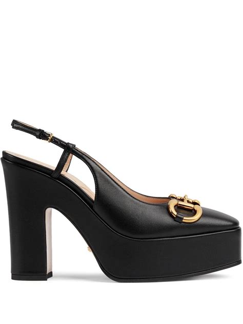 Shop Gucci Baby Platform Slingback Pumps 